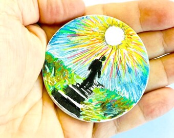 Unique Gift - End of the darkness - Out to the sun  - Into the light -  personalized rock, gift against depression