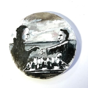 Bemalten Stein inspiriert von : The seventh seal - Ingmar Bergman -  Depeche Mode - Ghosts Again - Death and Chess - Chess Game