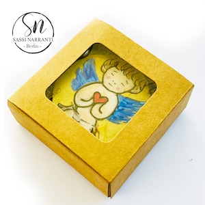 Unique Gift - Personalized guardian angel or cat - lucky stone - healing stones - painted stones - gift idea, souvenir, lucky charm