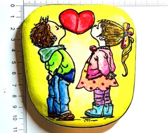 Unique Gift - Painted Stone - Love - Heart - February 14 - Valentine's Day