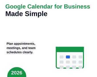 Kit de inicio de Google Calendar para empresas / Planificador de horarios + Guía para principiantes