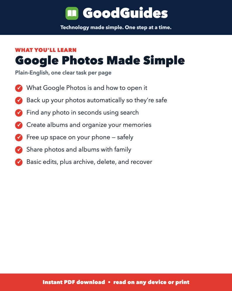 Google Photos Beginner Guide + Backup Checklist | Digital Photo Organizer Kit image 5