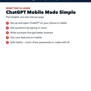 ChatGPT Mobile Beginner Guide + Prompt Checklist | AI Digital Starter Kit image 4