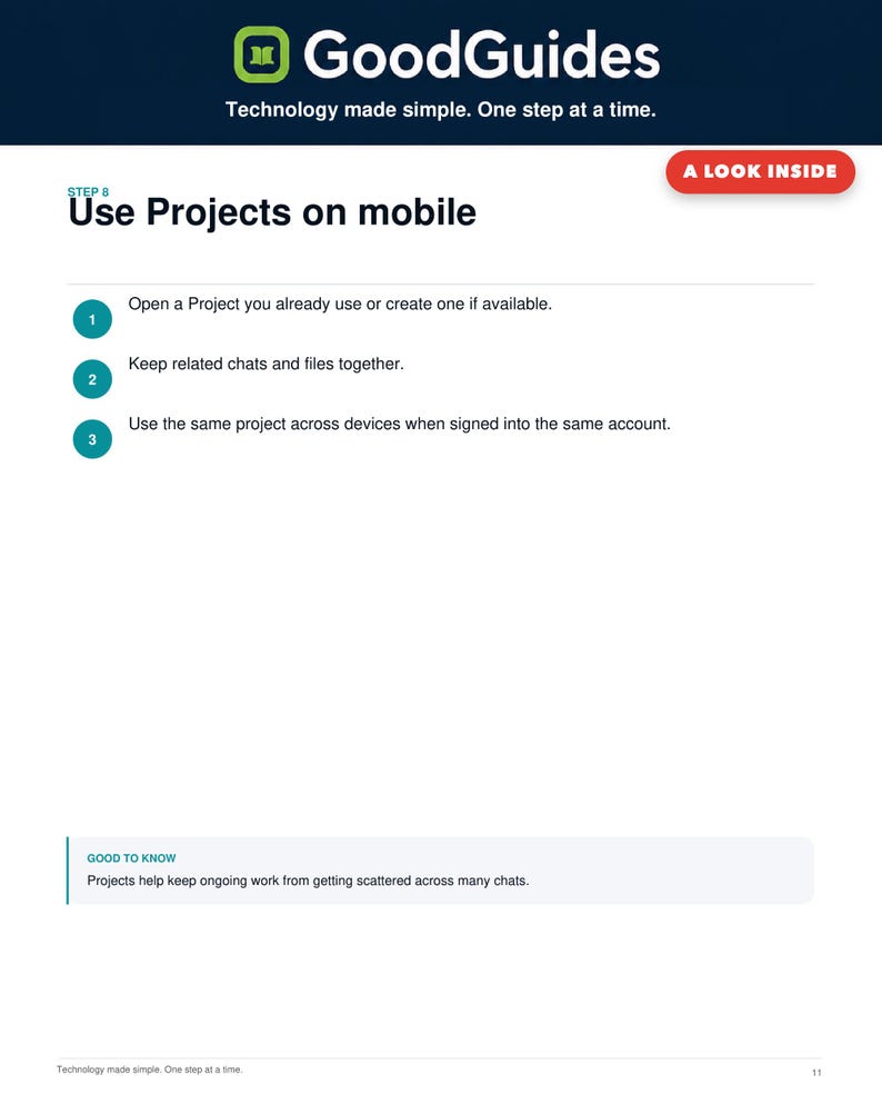 ChatGPT Mobile Beginner Guide + Prompt Checklist | AI Digital Starter Kit image 3