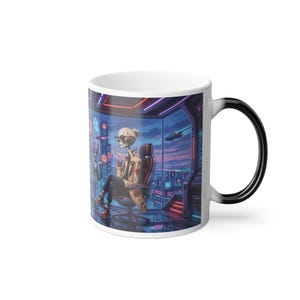 Cyberpunk Halloween-stadsbild Färgomvandlande mugg | 33 cl