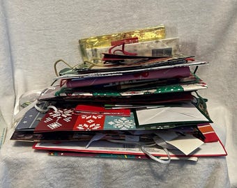 Bulk 45 Gift Bag Lot Assorted Sizes and holidays vintage to modern styles