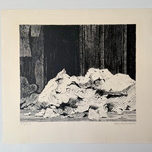 Drypoint etching of abstract nature