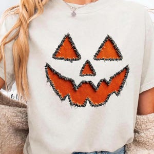 Spooky Fuzzy Jack O' Lantern DTF Vinyl t-shirt - Halloween Style - Spooky Comfort Colors T-Shirt Gift for Halloween and Fall Lovers