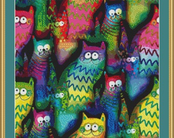 Lots Of Cats Cross Stitch Pattern