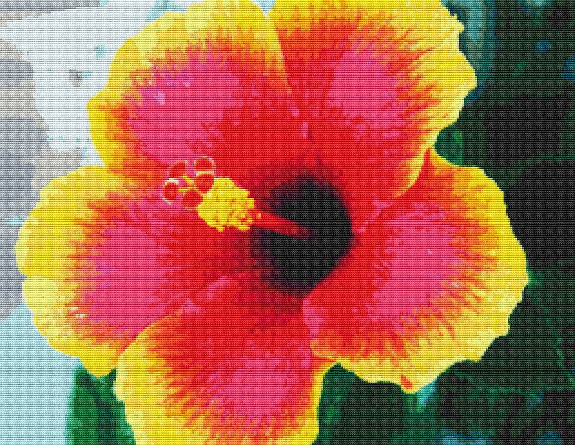 Hibiscus Flower Cross Stitch Pattern Etsy