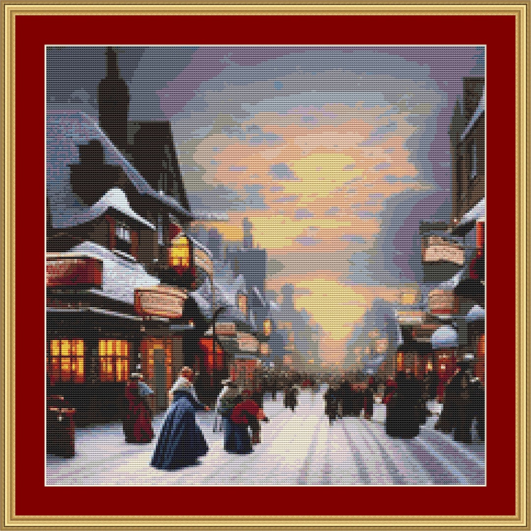 Winter Scene Cross Stitch Pattern Etsy