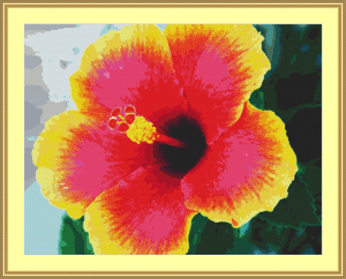 Hibiscus Flower Cross Stitch Pattern - Etsy