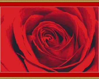 Red Rose Cross Stitch Pattern