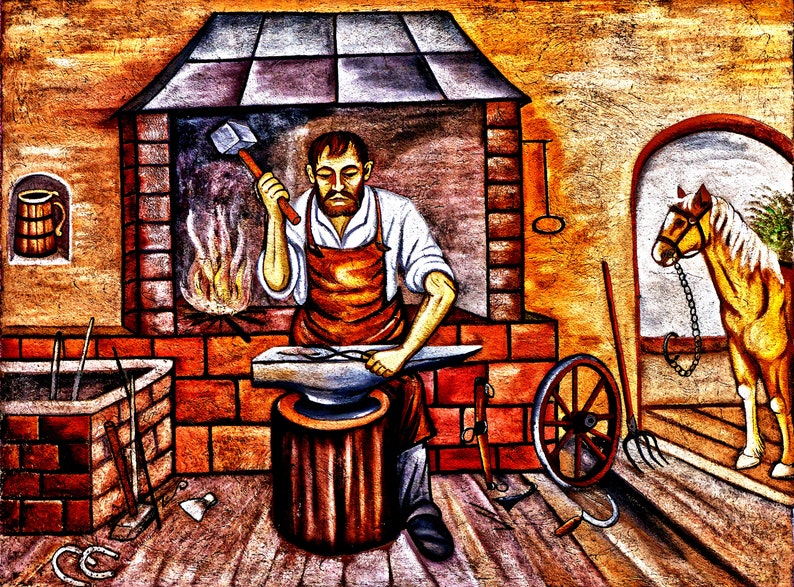 Blacksmith Pattern The Forge Cross Stitch Pattern: Blacksmith, Digital Download, PDF Files ...