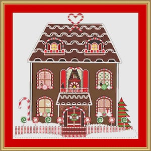Ginger Bread House Cross Stitch Pattern