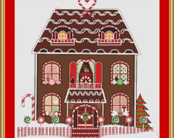 Ginger Bread House Cross Stitch Pattern