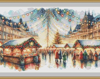 Christmas Market Cross Stitch Pattern