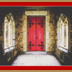 Church Door Cross Stitch Pattern