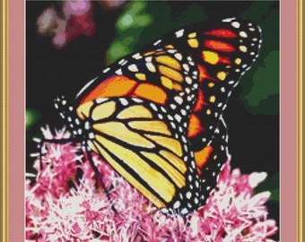 Monarch Butterfly Cross Stitch Pattern