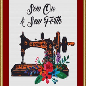 Sew On Cross Stitch Pattern: Sign and Saying (Digital Download)