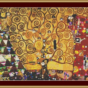クロスステッチキット - G. クリムトの絵画「生命の樹」Riolis
