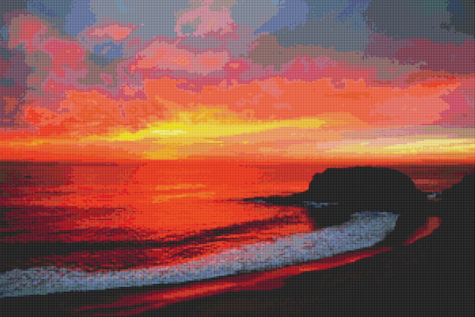 Sunset At The Beach Cross Stitch Pattern /Digital PDF Files Etsy