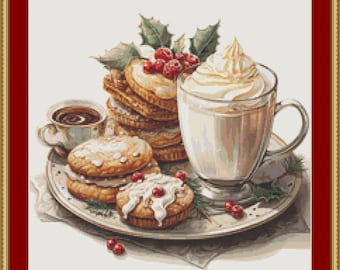 Christmas Coffee Cross Stitch Pattern