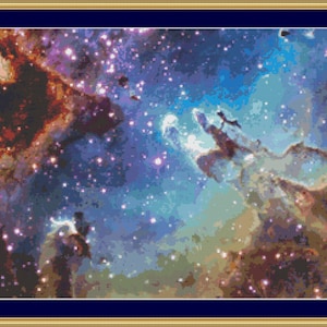 Nebula Cross Stitch Pattern: Space Exploration (Digital Download)
