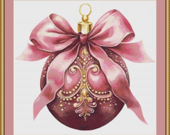 Pink Bauble Cross Stitch Pattern