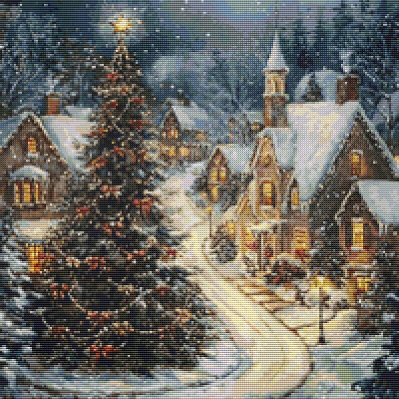 Christmas Tree in Town 4 Cross Stitch Pattern - Digital Download, PDF ...
