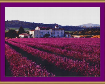 Lavender Field Cross Stitch Pattern