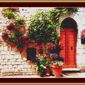 Italian Doorway Cross Stitch Pattern