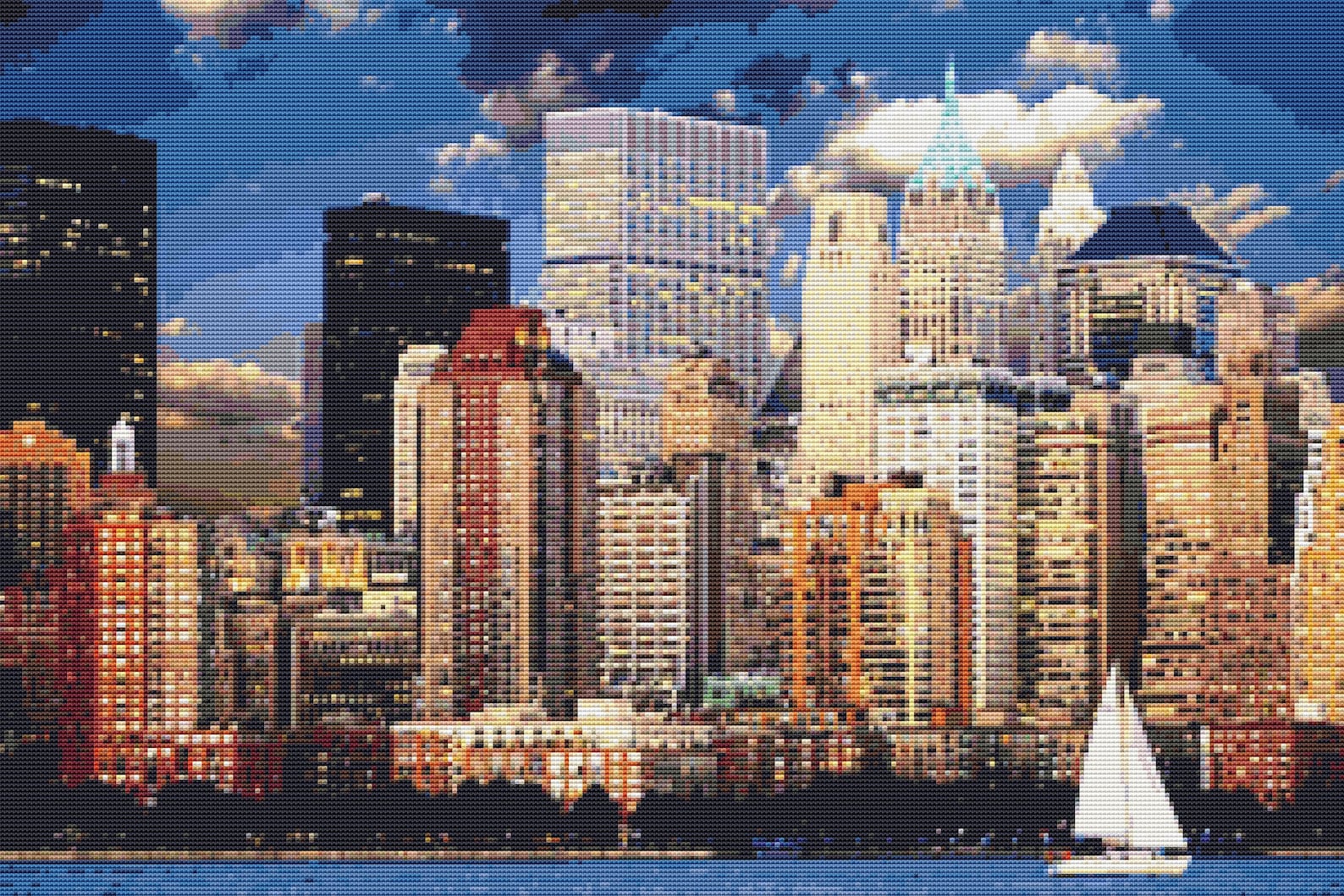 New York Skyline Cross Stitch Pattern (PDF) - Etsy