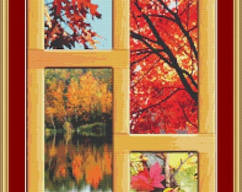 Autumnal Scenes Cross Stitch Pattern