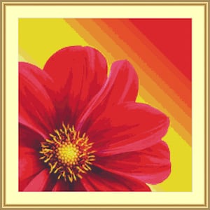 Dahlia Flower Cross Stitch Pattern