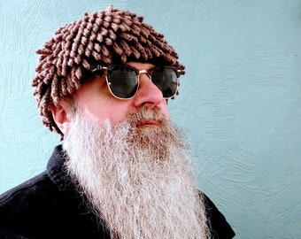 Inspired by Billy Gibbons hat - ZZ Top Beanie - Bamileke Nudu Hat - Handmade crochet