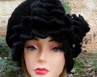 Crochet wool woman hat. Available in other sizes and colors. Free shipping with tracking. Crochet tutorial pattern available.