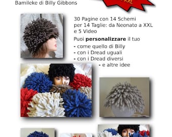 Pattern Tutorial Pdf Uncinetto per il mio Cappello Ispirato al Nudu hat, o Bumileke, di Billy Gibbons dei ZZ TOP Versione In Italiano