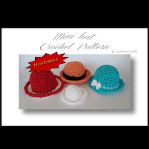 Mini Mütze Häkelanleitung. Für Haustiere, Puppen, Nadelkissen, Gastgeschenke, Geldbörse, Schlüsselring, Spielzeug. Ebook als Pdf. US-Bestimmungen. Englische Version.