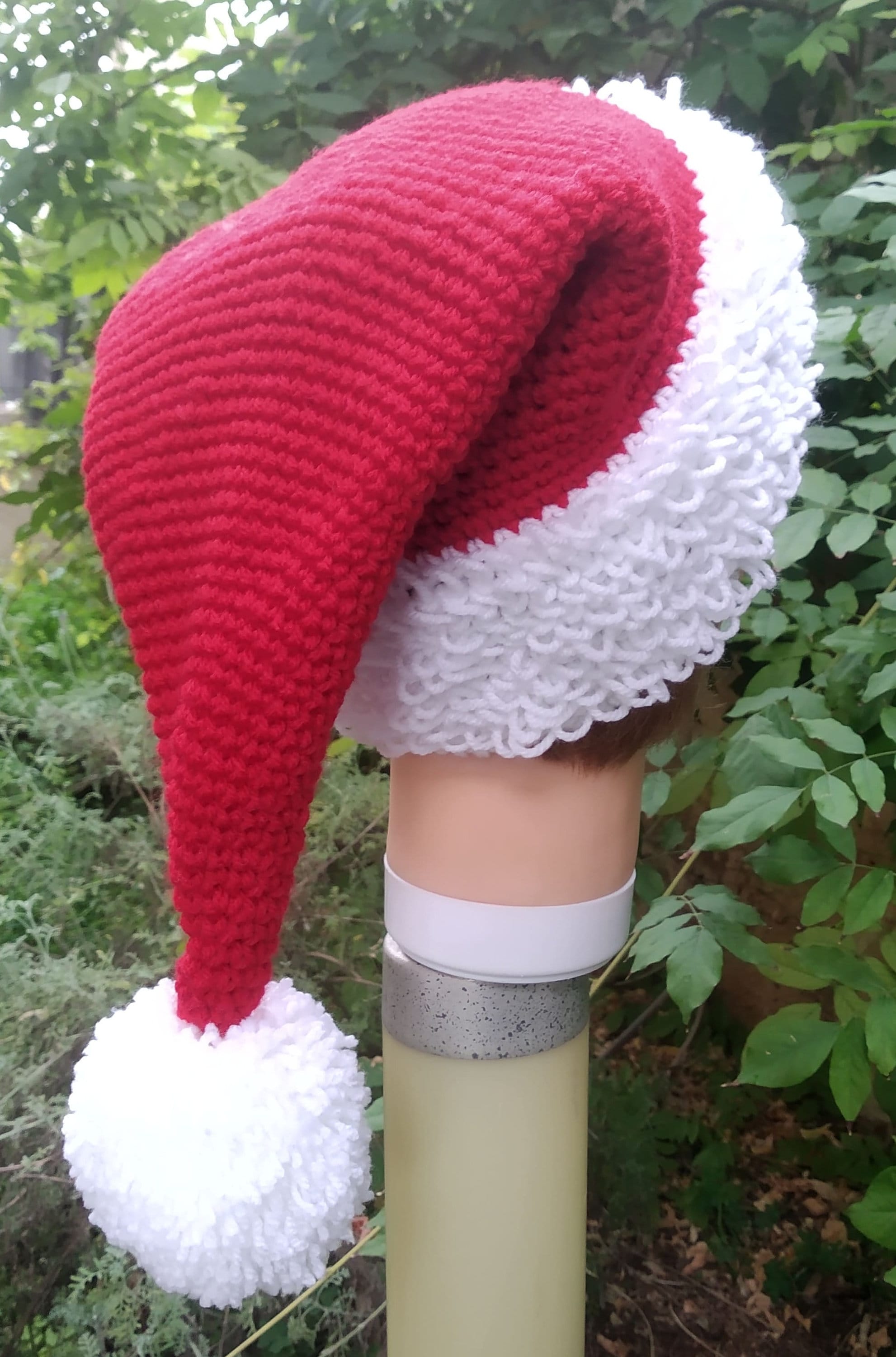 12 Cappelli Di Babbo Natale Per Adulti | Lavorati A Maglia Con Pon Pon | Rosso E Verde | Per Feste E Addobbi