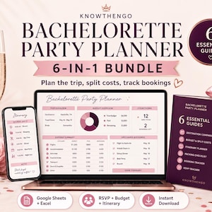 Bachelorette Party Planner Spreadsheet, Google Sheets & Excel