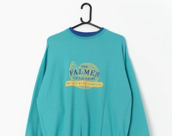 Vintage Falmer sweatshirt in turquoise - Medium