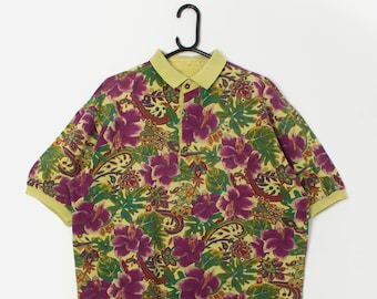 Polo floral verde vintage - Grande / XL