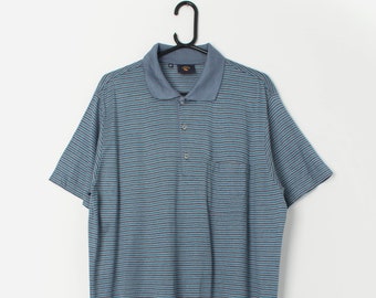 Vintage blue striped polo shirt - Large