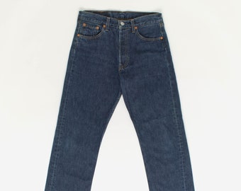 Vintage Levis 501 jeans 28 x 29 dark blue dark wash France made 90s
