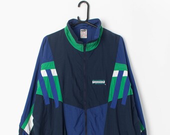 Vintage ADIDAS Archive Series Track Velour Jacket Navy Blue Fabric 
