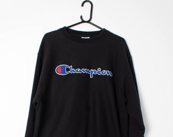 90s vintage Champion sweatshirt with felted embroidered logo, mens - Large / Extra Large