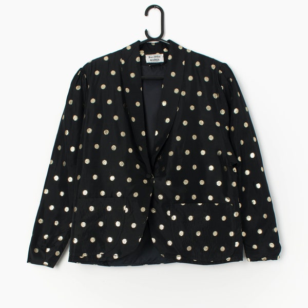 Vintage Bruce Oldfield gold lurex polka dot blazer - Small / Medium