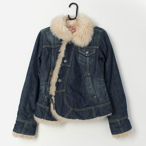 Veste en jean vintage doublée duveteuse Diesel Y2K - Moyenne/Large