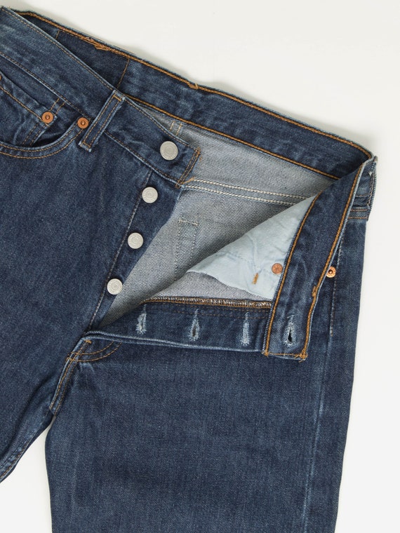 Buy Vintage Levis 501 Jeans 28 X 29 Dark Blue Dark Wash France 